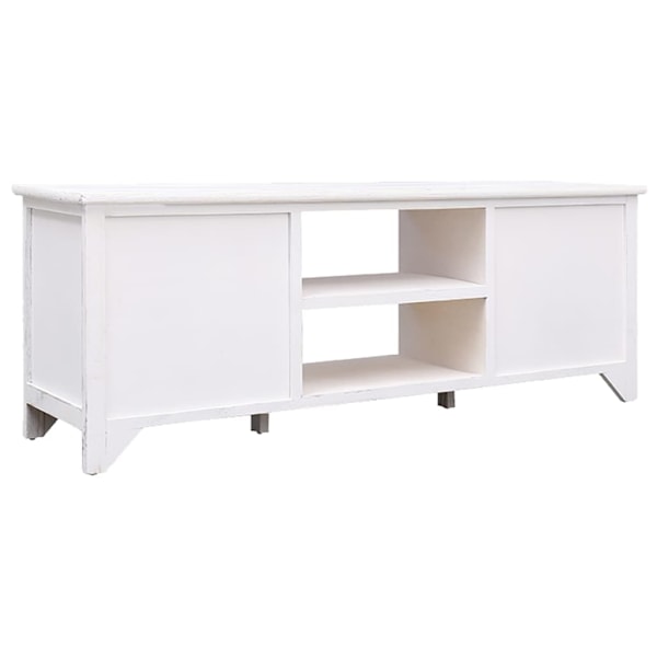 vidaXL Tv-bänk antikvit 108x30x40 cm massivt kejsarträ Vit