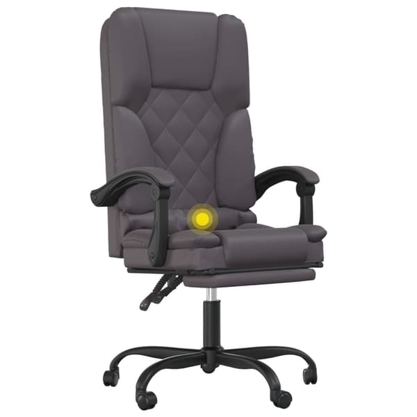 vidaXL Kontorsstol med massage grå konstläder Grå