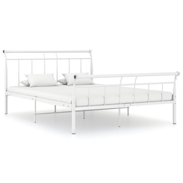 vidaXL Sängram vit metall 140x200 cm Vit