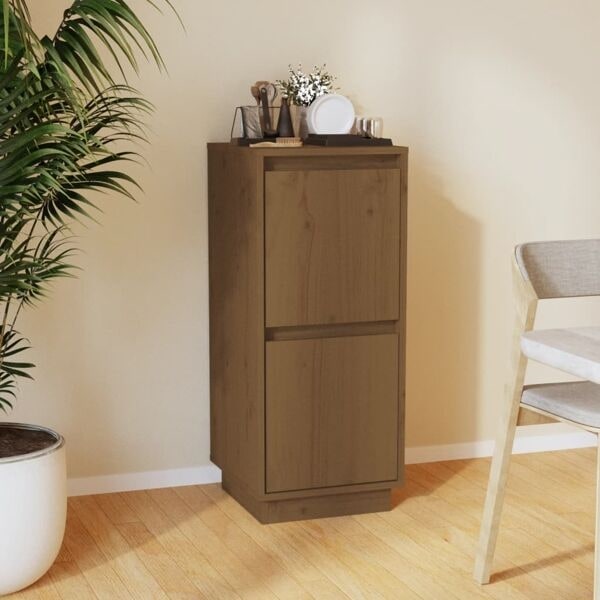 vidaXL Skänk honungsbrun 31,5x34x75 cm massiv furu Brun