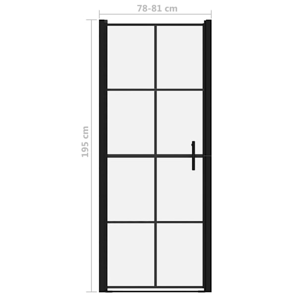 vidaXL Duschdörr härdat glas 81x195 cm svart