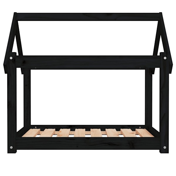 vidaXL Hundbädd svart 81x60x70 cm massiv furu Svart