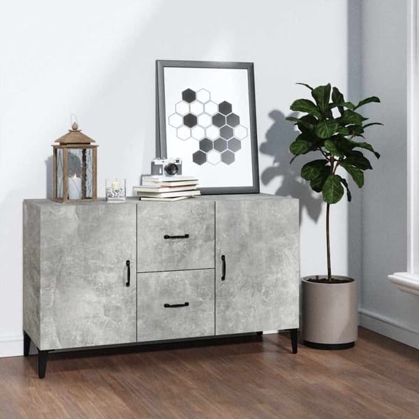 vidaXL Skänk betonggrå 100x36x60 cm konstruerat trä Grå