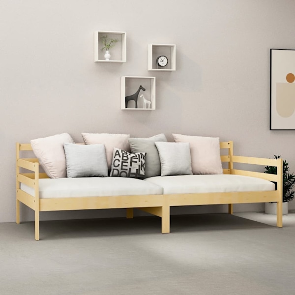 vidaXL Dagbädd massiv furu 90x200 cm Brun