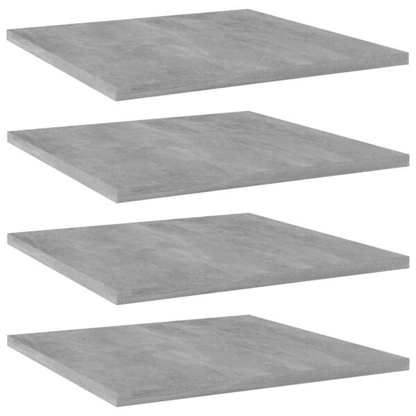 vidaXL Hyllplan 4 st betonggrå 40x40x1,5 cm konstruerat trä grå