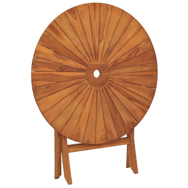 vidaXL Hopfällbart trädgårdsbord Ø 85x75 cm massiv teak Brun
