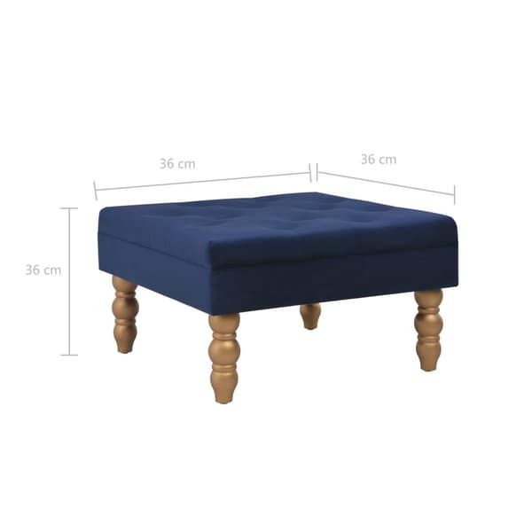 vidaXL Pall marinblå 60x60x36 cm sammet Blå