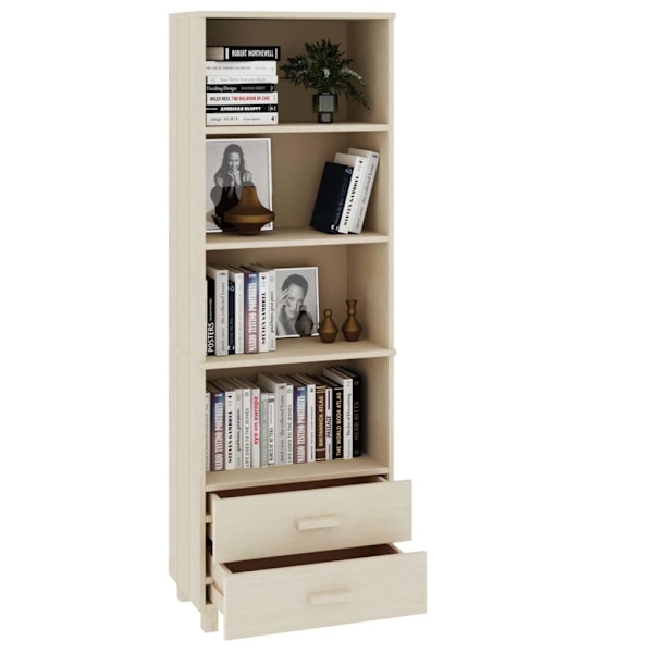 vidaXL Högskåp HAMAR honungsbrun 60x35x180 cm massiv furu Brun