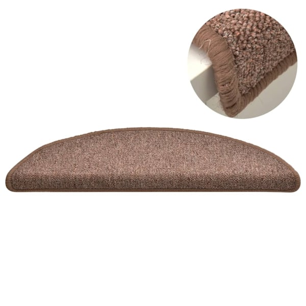 vidaXL Trappstegsmattor 15 st brun 56x17x3 cm Brun