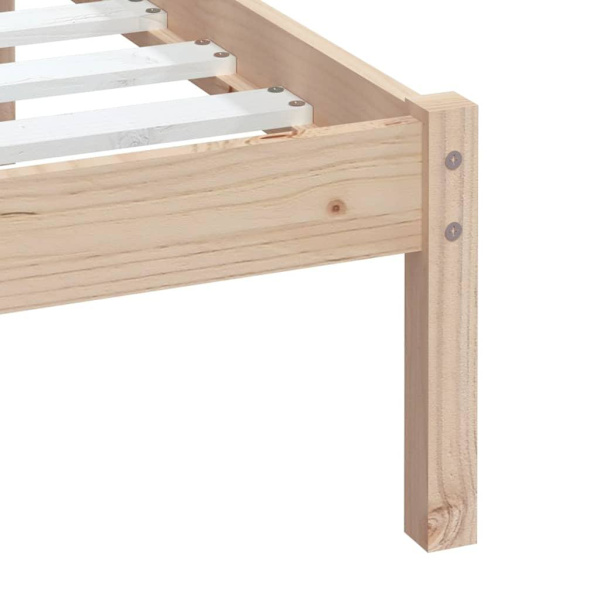 vidaXL Sängram massiv furu 100x200 cm Brun