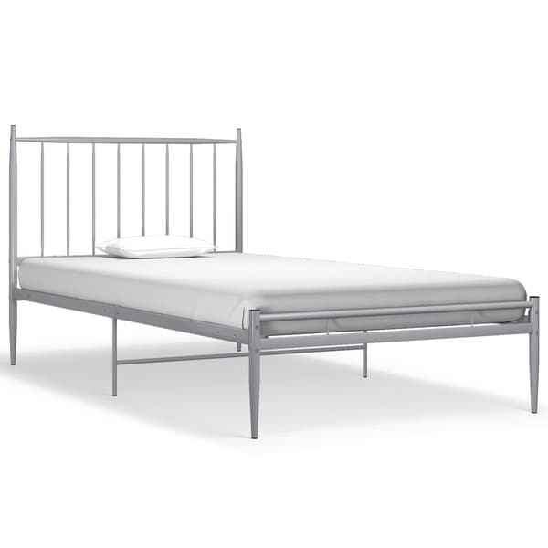 vidaXL Sängram grå metall 90x200 cm grå