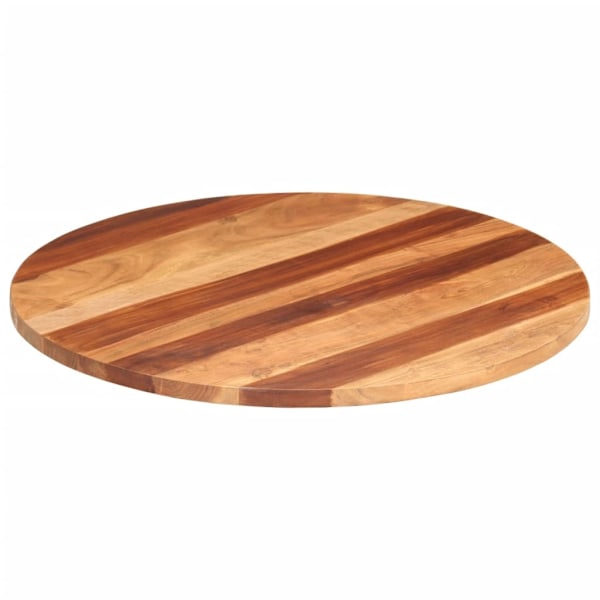 vidaXL Bordsskiva massivt akaciaträ rund 25-27 mm 80 cm Brun