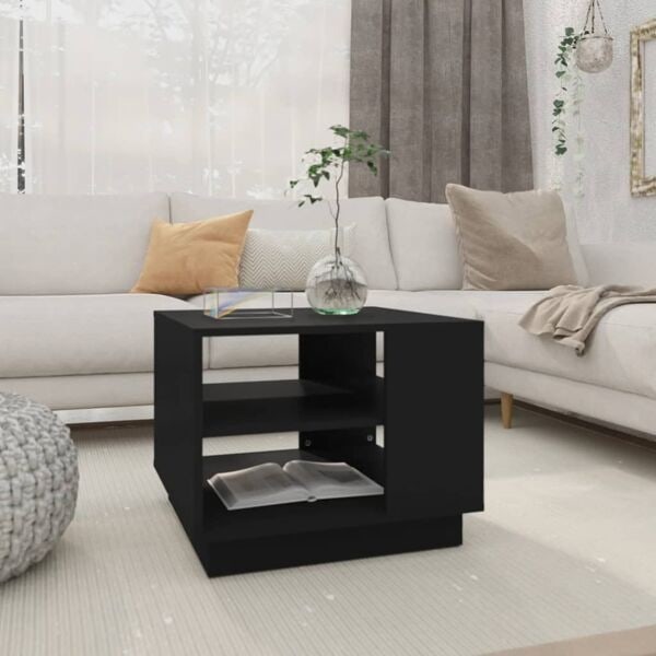 vidaXL Soffbord svart 55x55x43 cm konstruerat trä Svart