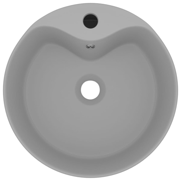 vidaXL Handfat med bräddavlopp matt ljusgrå 36x13 cm keramik grå