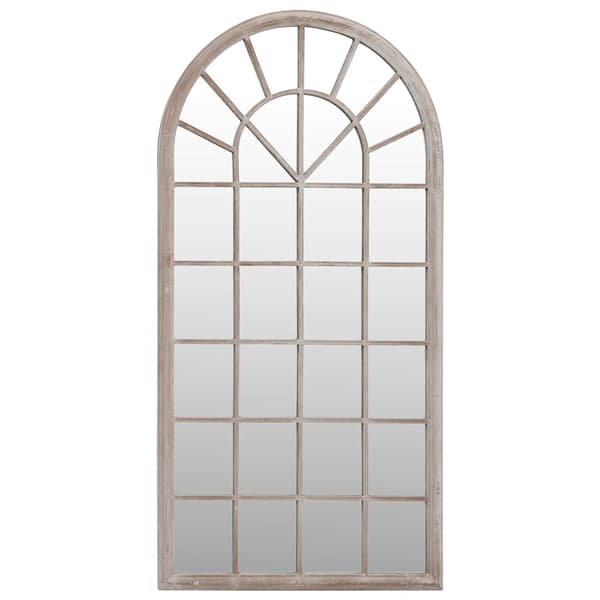 vidaXL Trädgårdsspegel sand 90x45 cm järn för utomhusbruk Creme