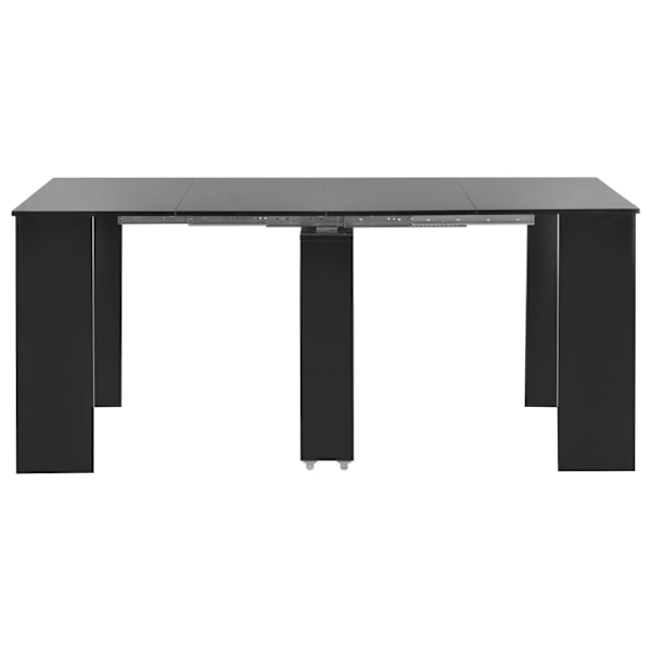 vidaXL Utdragbart matbord svart högglans 175x90x75 cm Svart