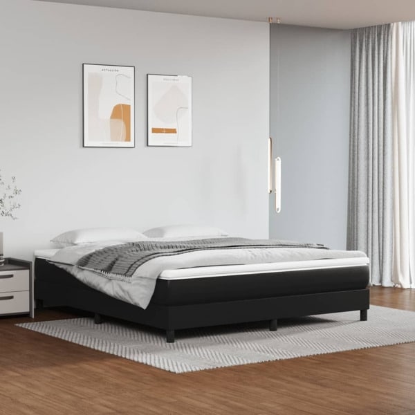 vidaXL Sängram svart 160x200 cm konstläder Svart
