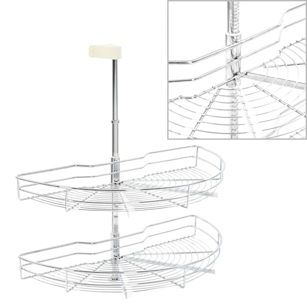 vidaXL Skåpkarusell köksskåp silver 180 grader 75x38x80 cm Silver