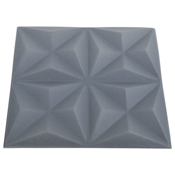 vidaXL 3D Väggpaneler 12 st 50x50 cm origami grå 3 m² grå