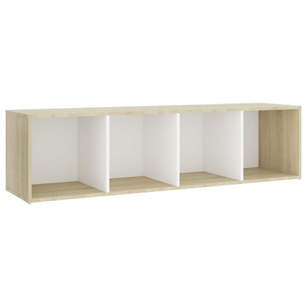 vidaXL TV-skåp 2 st vit och sonoma-ek 142,5x35x36,5 cm konstruerat trä Vit