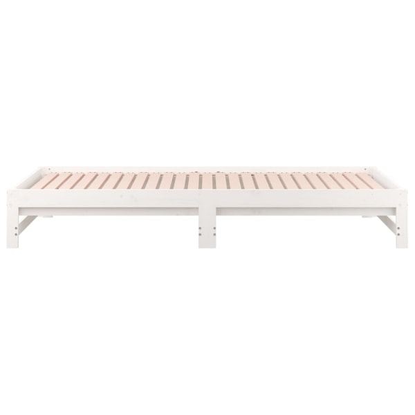 vidaXL Utdragbar dagbädd vit 2x(90x200) cm massiv furu Vit