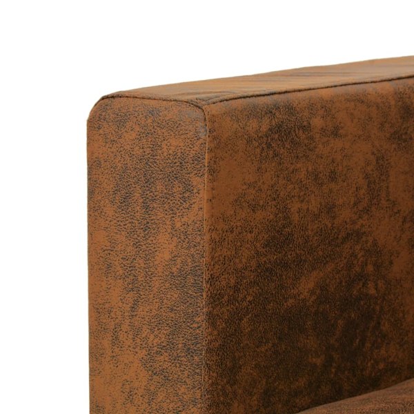 vidaXL 3-sitssoffa 191x73x82 cm konstmocka Brun
