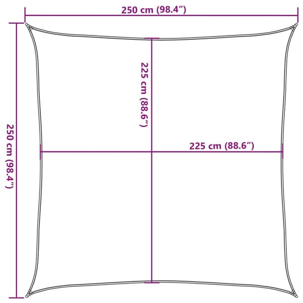 vidaXL Solsegel 160 g/m² mörkgrön 2,5x2,5 m HDPE Grön