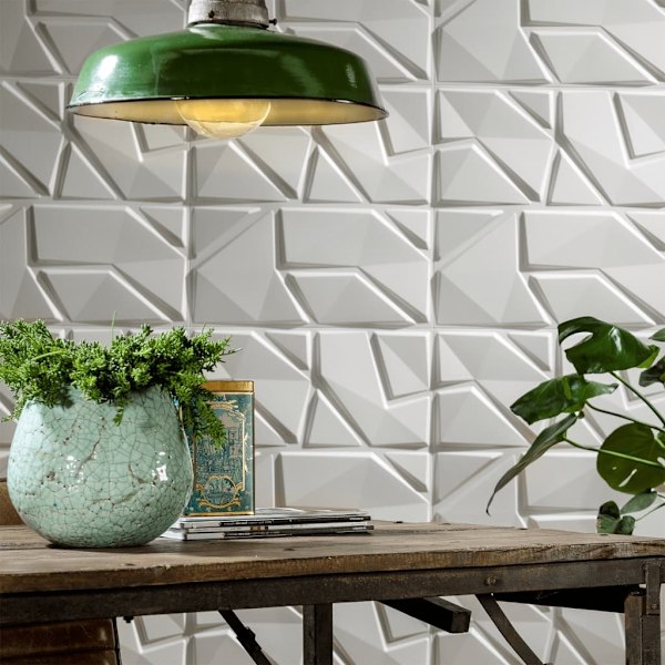 WallArt 3D Väggpaneler 24 st GA-WA31 liam Vit