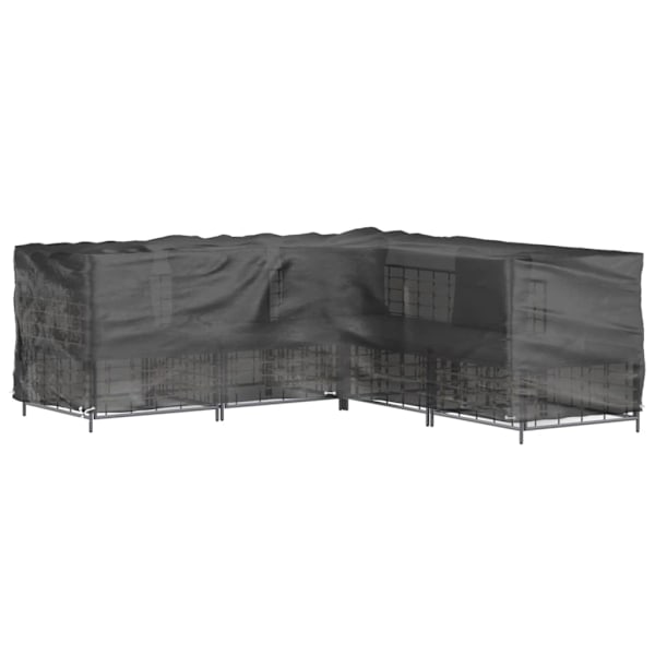 vidaXL Överdrag för utemöbler 20 ölj. 300x300x70cm L-format Svart