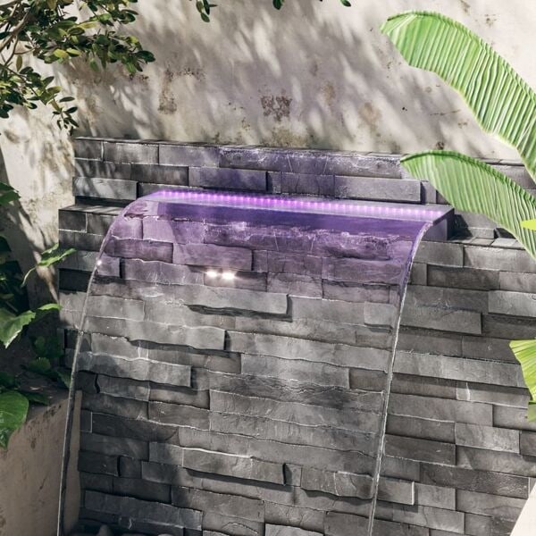 vidaXL Vattenfall med RGB LED akryl 90 cm Transparent