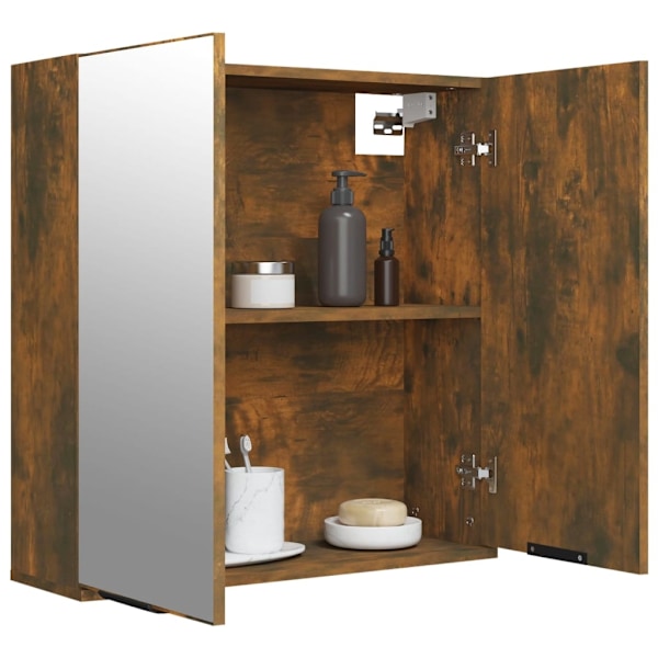 vidaXL Spegelskåp rökfärgad ek 64x20x67 cm Brun