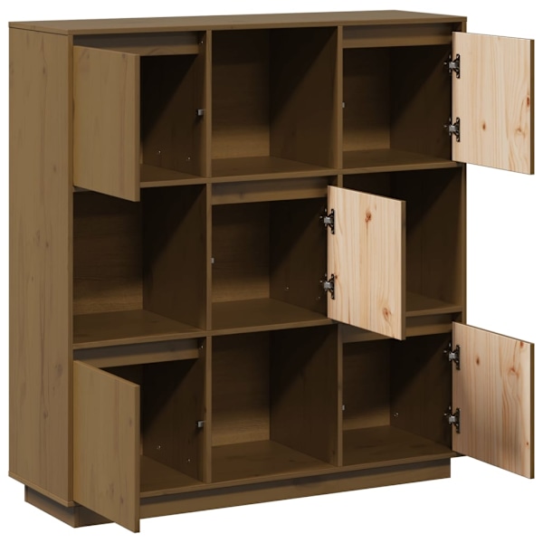 vidaXL Högskåp honungsbrun 110,5x35x117 cm massiv furu Brun