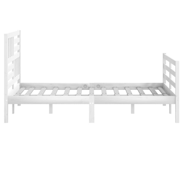 vidaXL Sängram vit massivt trä 120x200 cm enkelsäng Vit