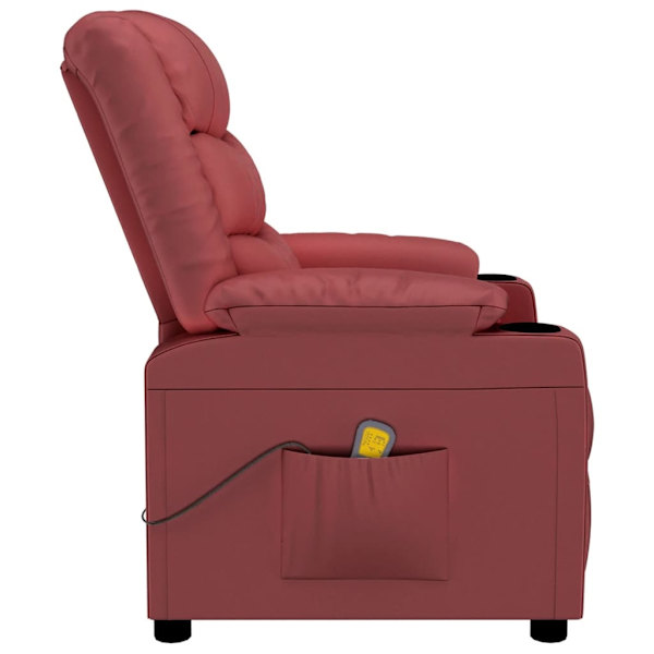 vidaXL Reclinerfåtölj vinröd konstläder Röd