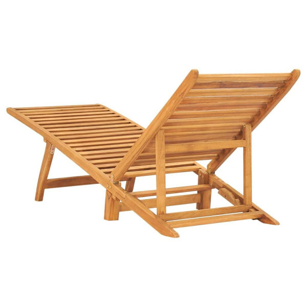 vidaXL Solsäng massiv teak Brun
