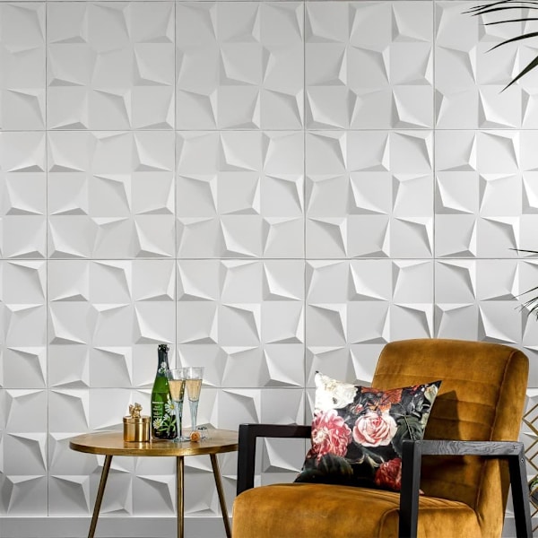 WallArt 3D Väggpaneler 24 st GA-WA28 beau Vit