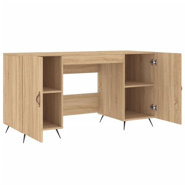 vidaXL Skrivbord sonoma-ek 140x50x75 cm konstruerat trä Brun