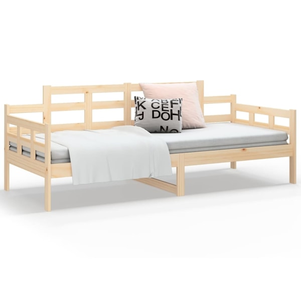 vidaXL Dagbädd massiv furu 90x200 cm Brun