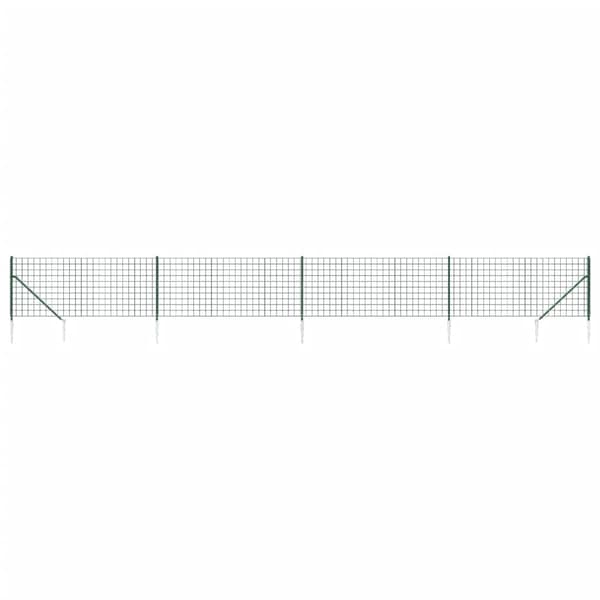 vidaXL Stängsel med markspett grön 1,1x10 m Grön