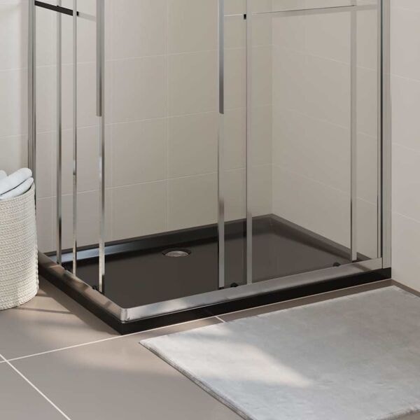 vidaXL Duschkar rektangulärt ABS svart 80x110 cm Svart
