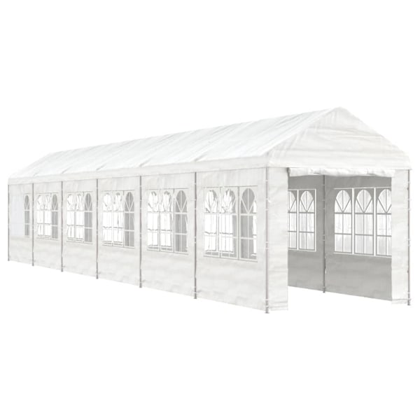 vidaXL Paviljong med tak vit 13,38x2,28x2,69 m polyeten Vit