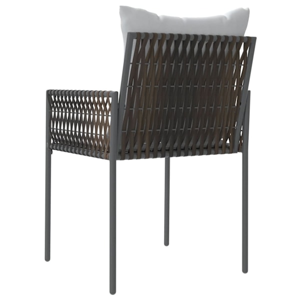 vidaXL Trädgårdsstolar 2 st med dynor brun 54x61x83 cm konstrotting Brun