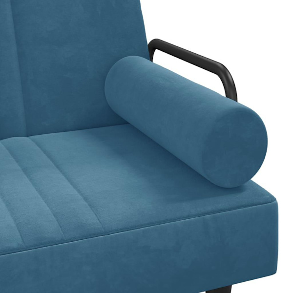 vidaXL Bäddsoffa med armstöd blå sammet Blå