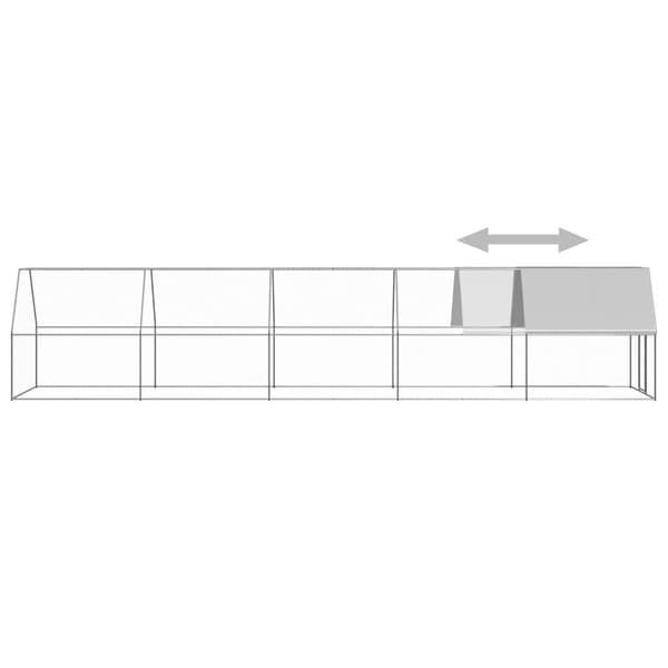 vidaXL Hönsbur för utomhusbruk 2x10x2 m galvaniserat stål Silver