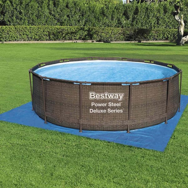 Bestway Markduk för pool Flowclear 396x396 cm Blå