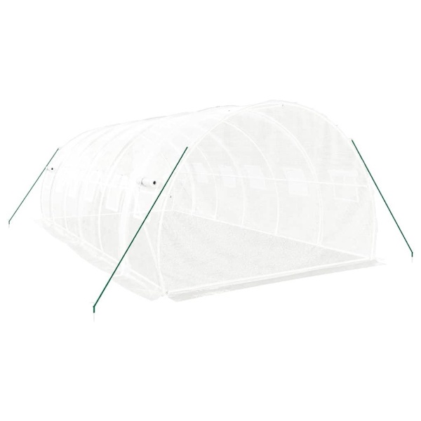 vidaXL Växthus med stålram vit 18 m² 6x3x2 m Vit