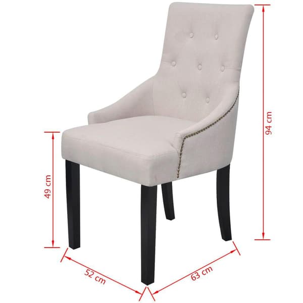 vidaXL Matstolar polyester gräddvita 4 st Creme