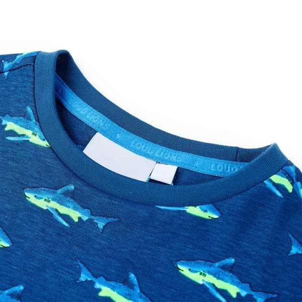 vidaXL T-shirt för barn mörkgrå 92 Blå