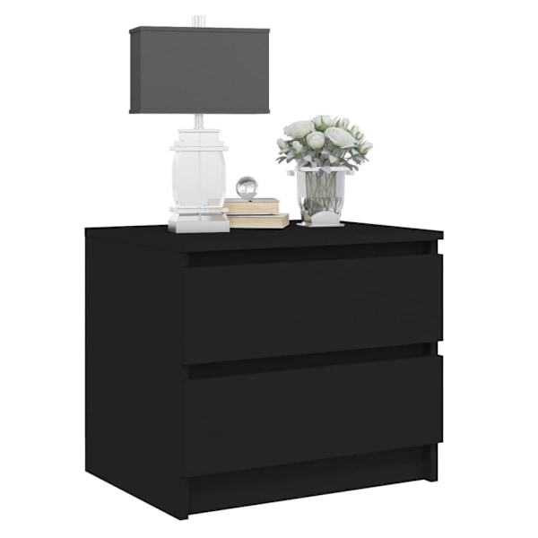 vidaXL Sängbord 2 st svart 50x39x43,5 cm konstruerat trä Svart