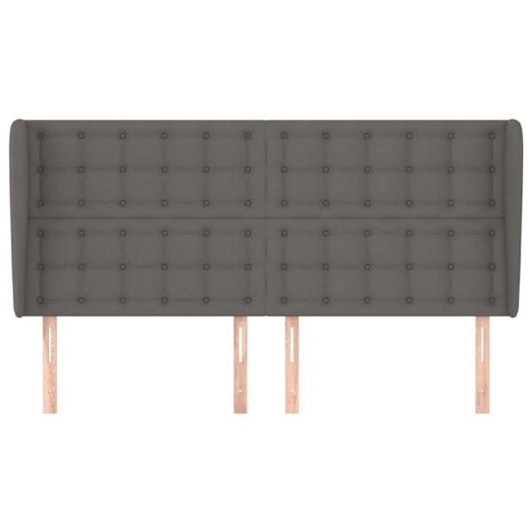 vidaXL Sänggavel med kanter grå 203x23x118/128 cm konstläder Grå